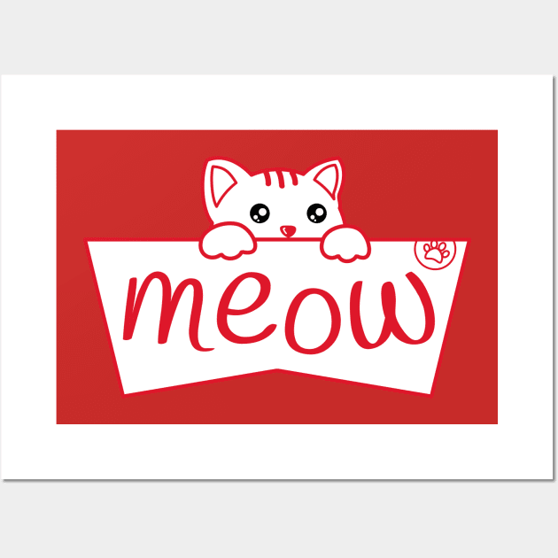 Cute kitty meowing Wall Art by APDesign